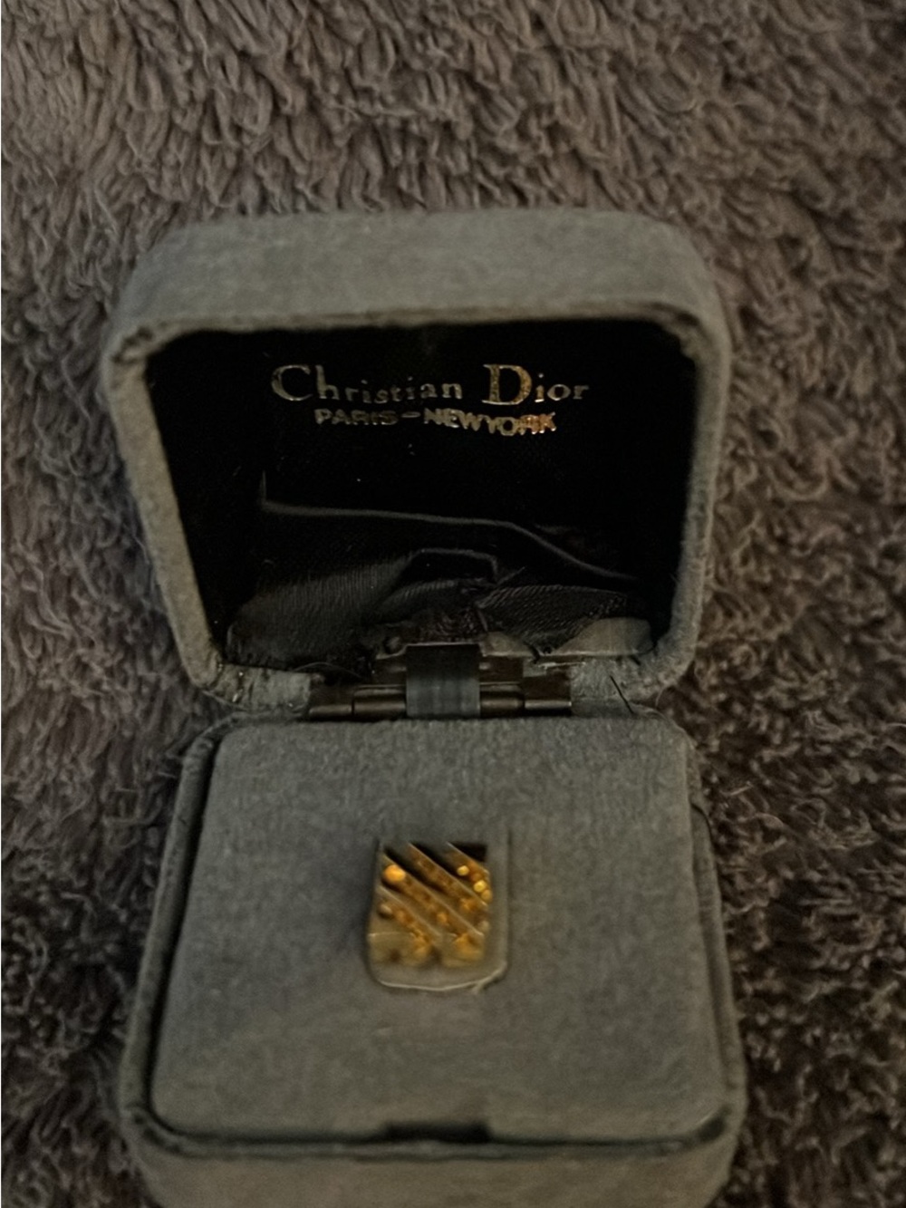 Dior Gold and Black Striped Cufflinks